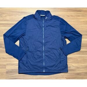 KJUS Mens Hybrid Quilted Retention Full Zip Performance Jacket Navy Sz 2XL